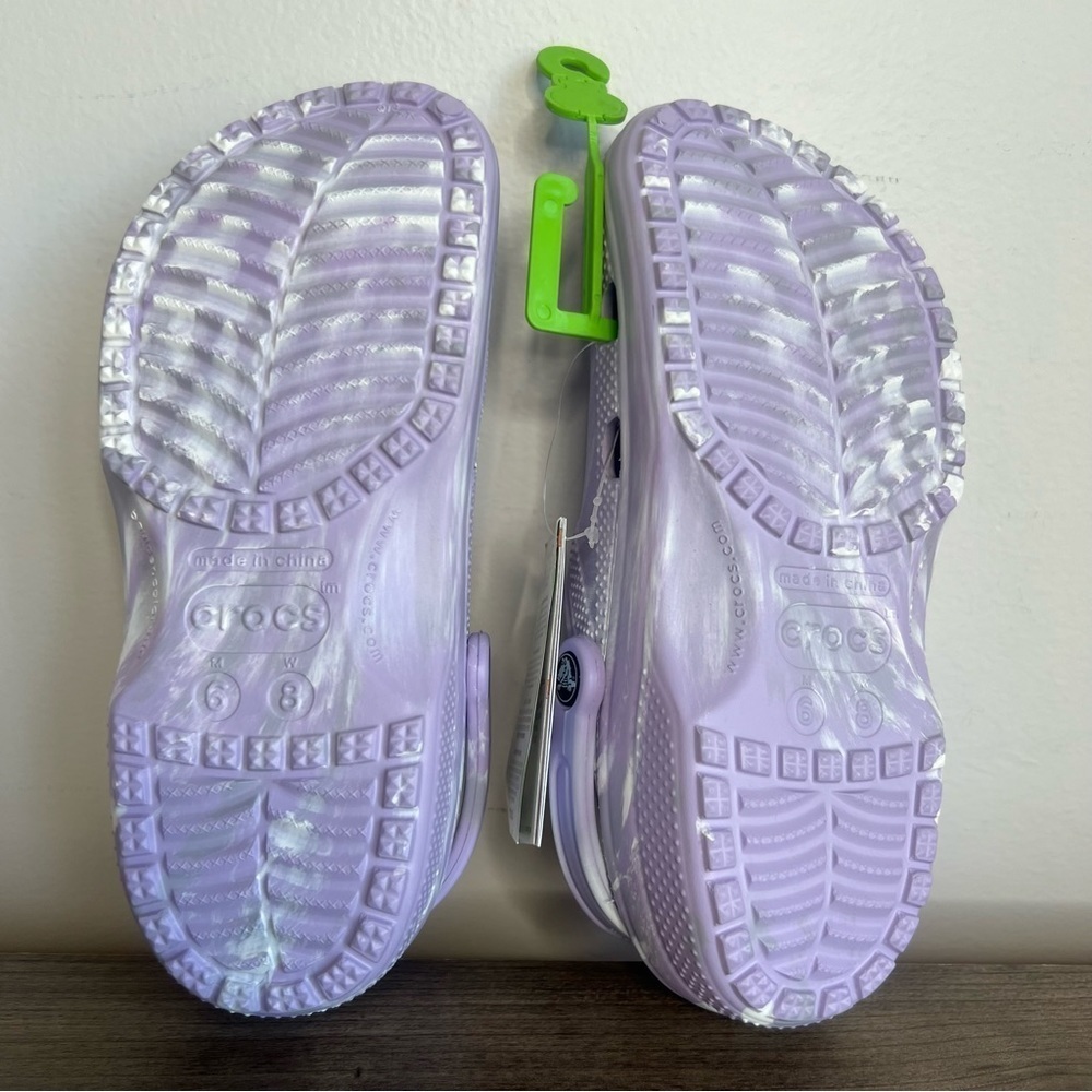 Crocs Unisex Classic Purple White Marbled Clog Size 6 or 8 #B1884 - Picture 9 of 9